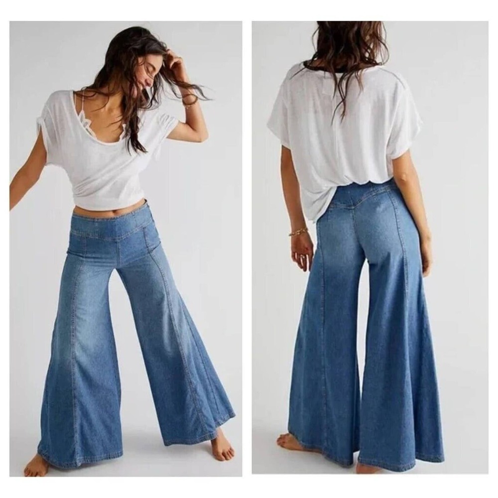 FREE PEOPLE Jeans Juniper Ultra Wide Leg Gypsy Denim, Sz 29